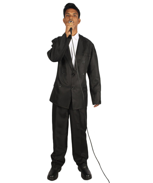 Men's 70's Singer Costume | Black Costume