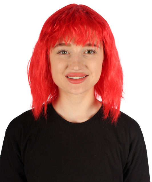 Red Bangs Wavy Fancy Wig