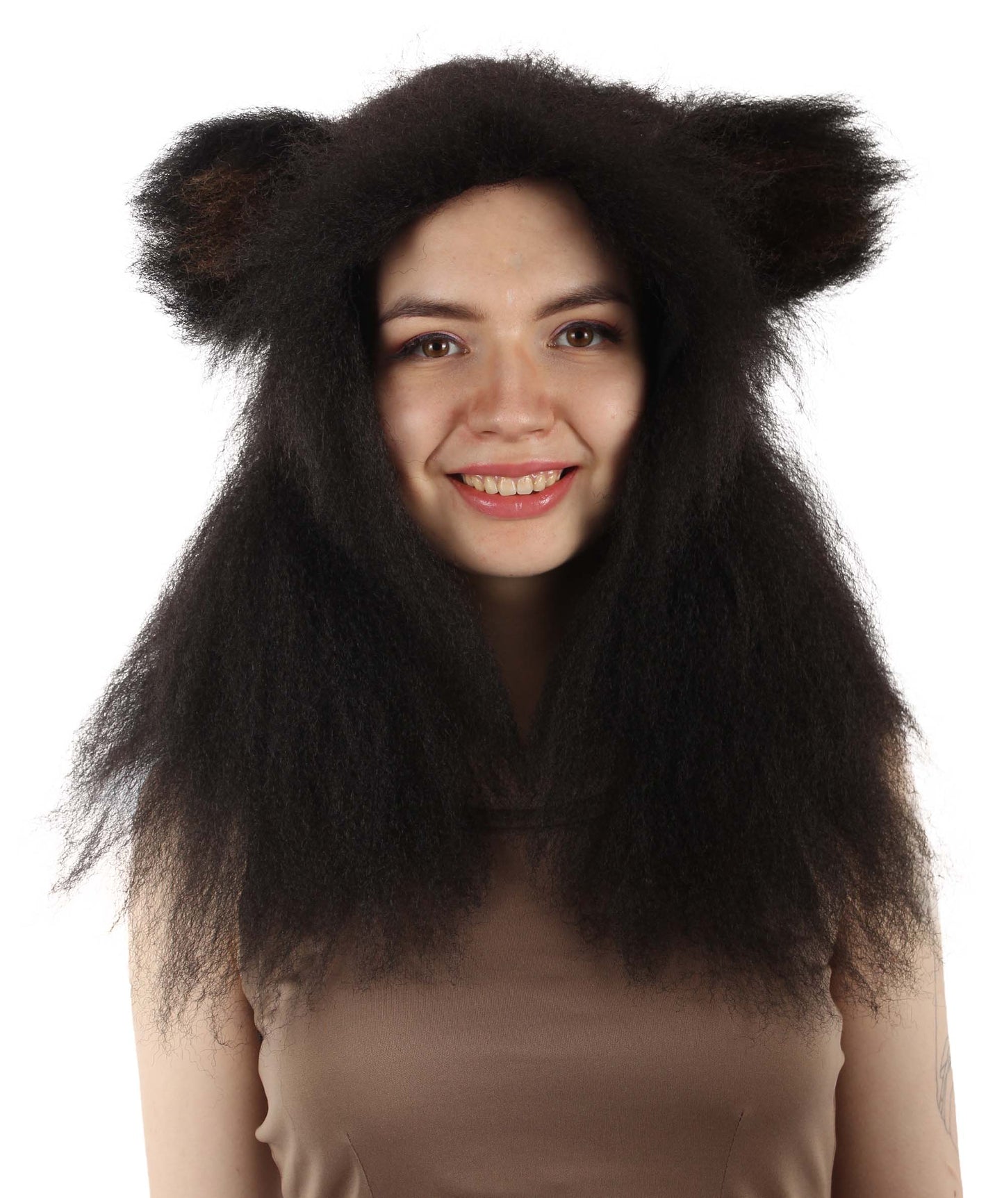 HPO Black Bear wig   - Long Synthetic Fibers