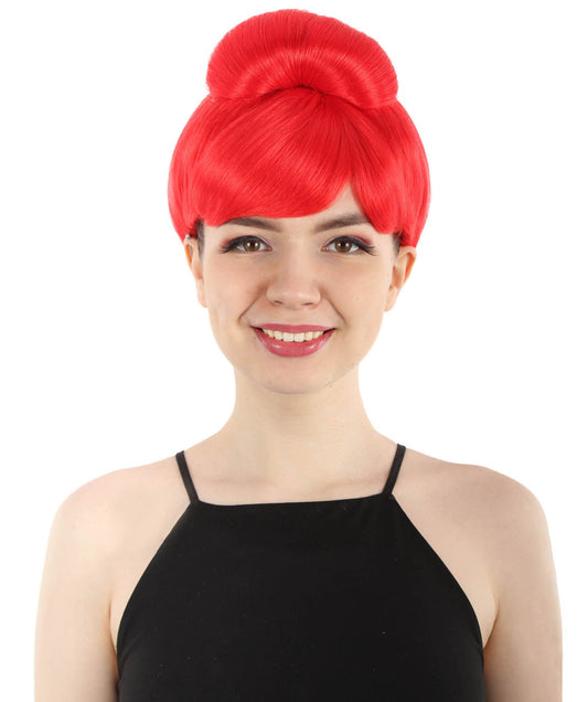 Red  TV/ Movie Bun Wig