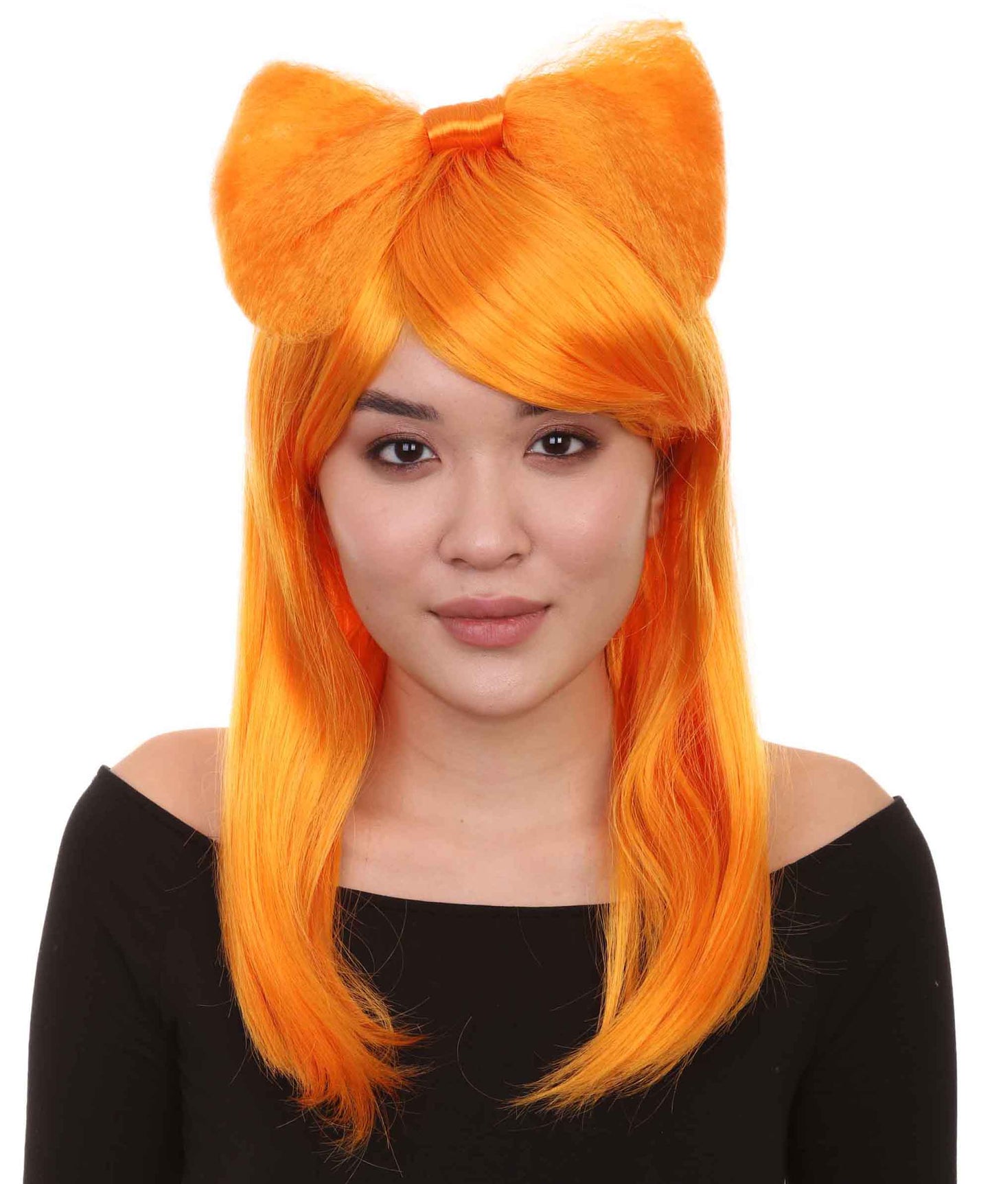 Pumpkin Orange Long Butterfly Womens Wigs collection