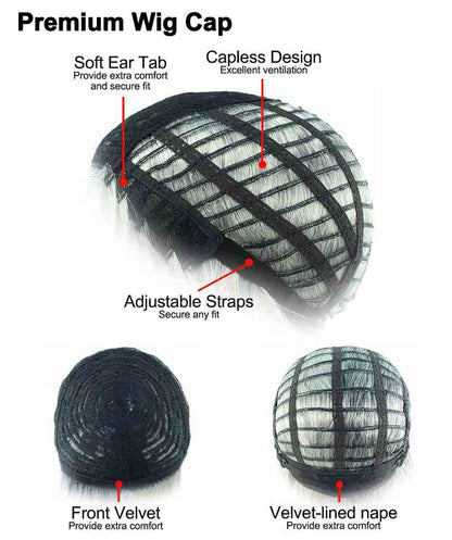 Bat Black and Blue Wig | Medium Bob Halloween Wigs | Premium Breathable Capless Cap