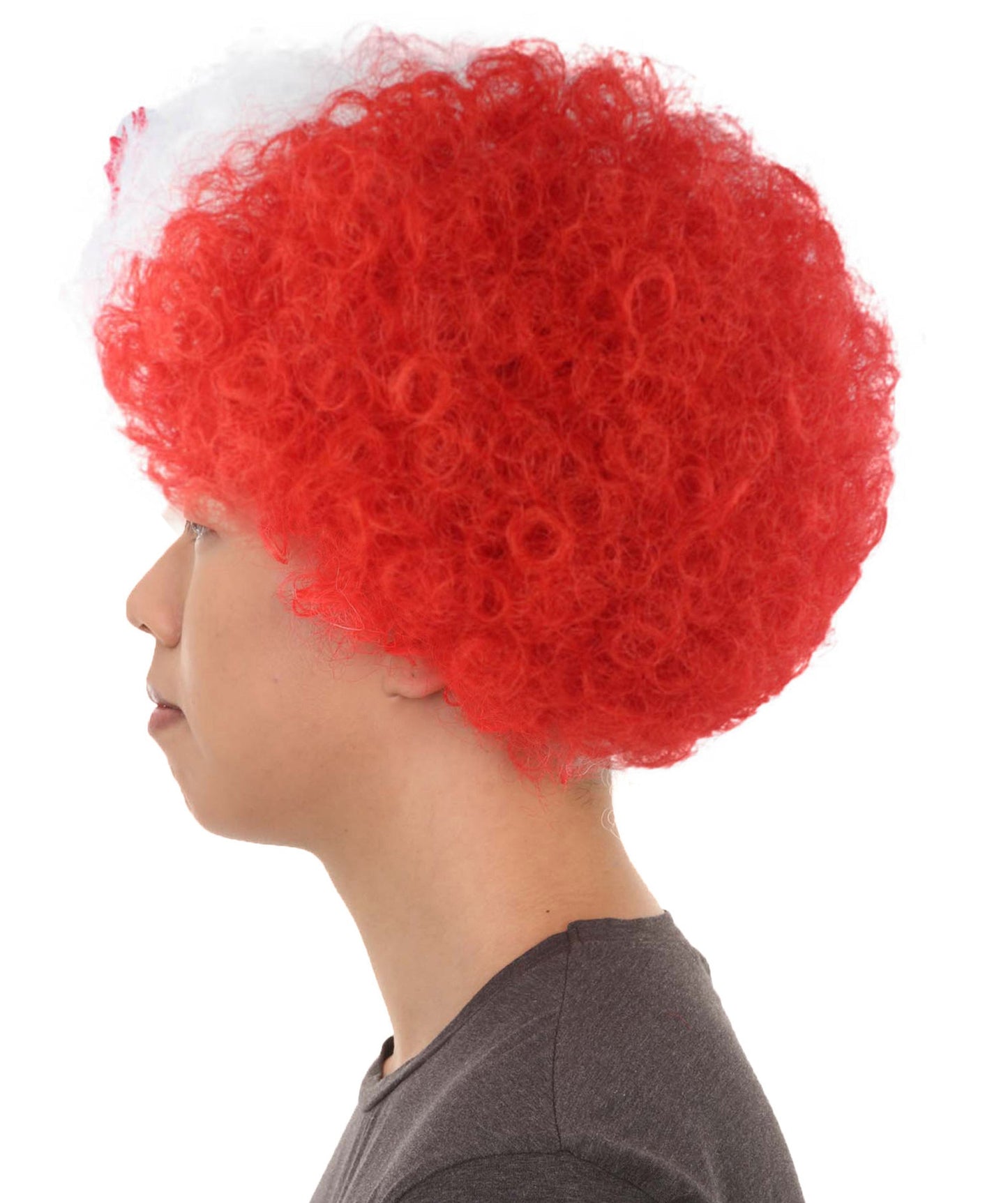 Canada Flag Afro Wig | White Red Afro Wig