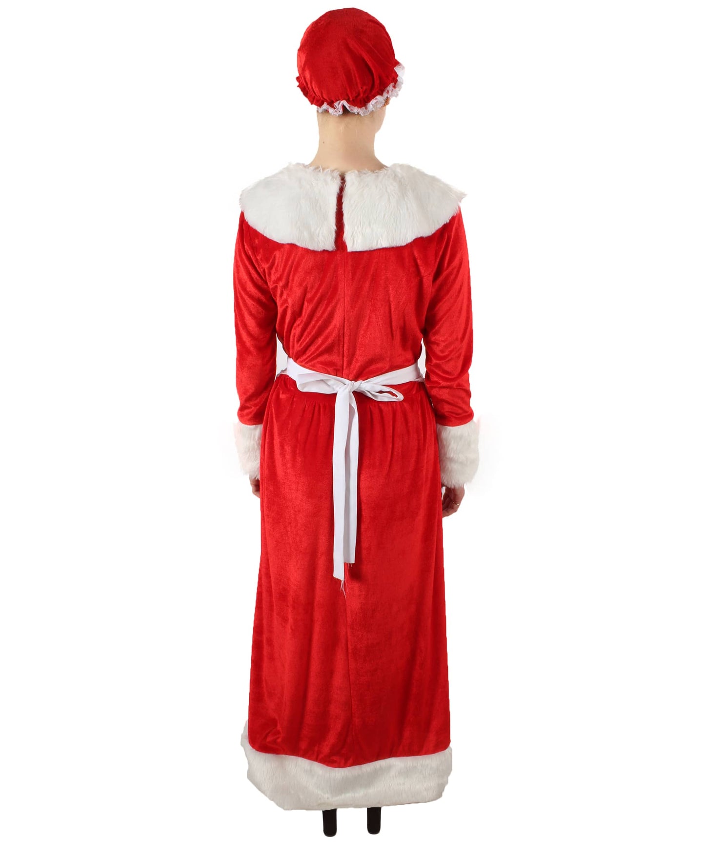 Women’s Mrs Claus Christmas Velvet Red Female Santa Dress Costume