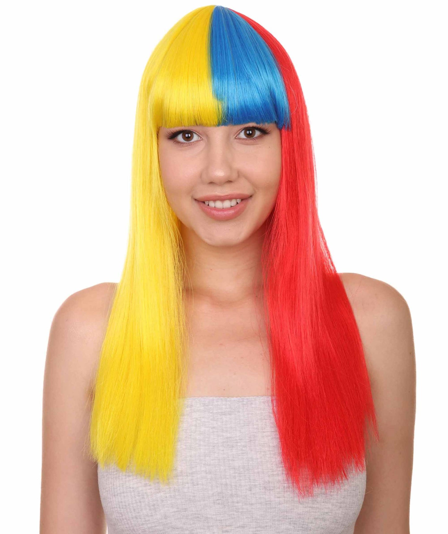 Colombia Flag Long Bob Wig