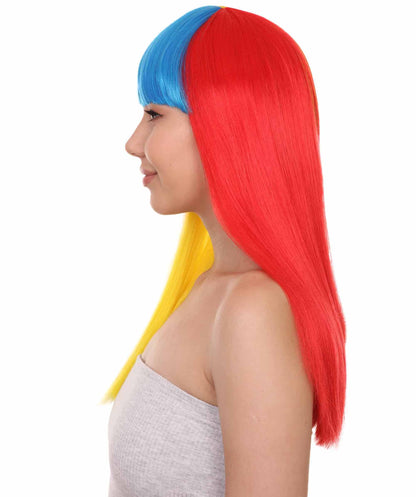 Colombia Flag Long Bob Wig