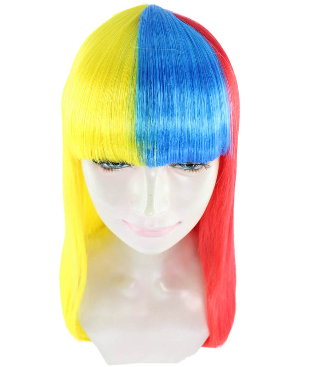 Colombia Flag Long Bob Wig