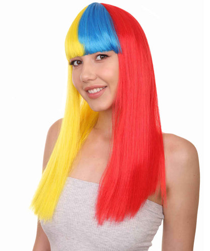 Colombia Flag Long Bob Wig