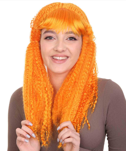 Orange Long Curly Ponytail Cosplay Women's Wig