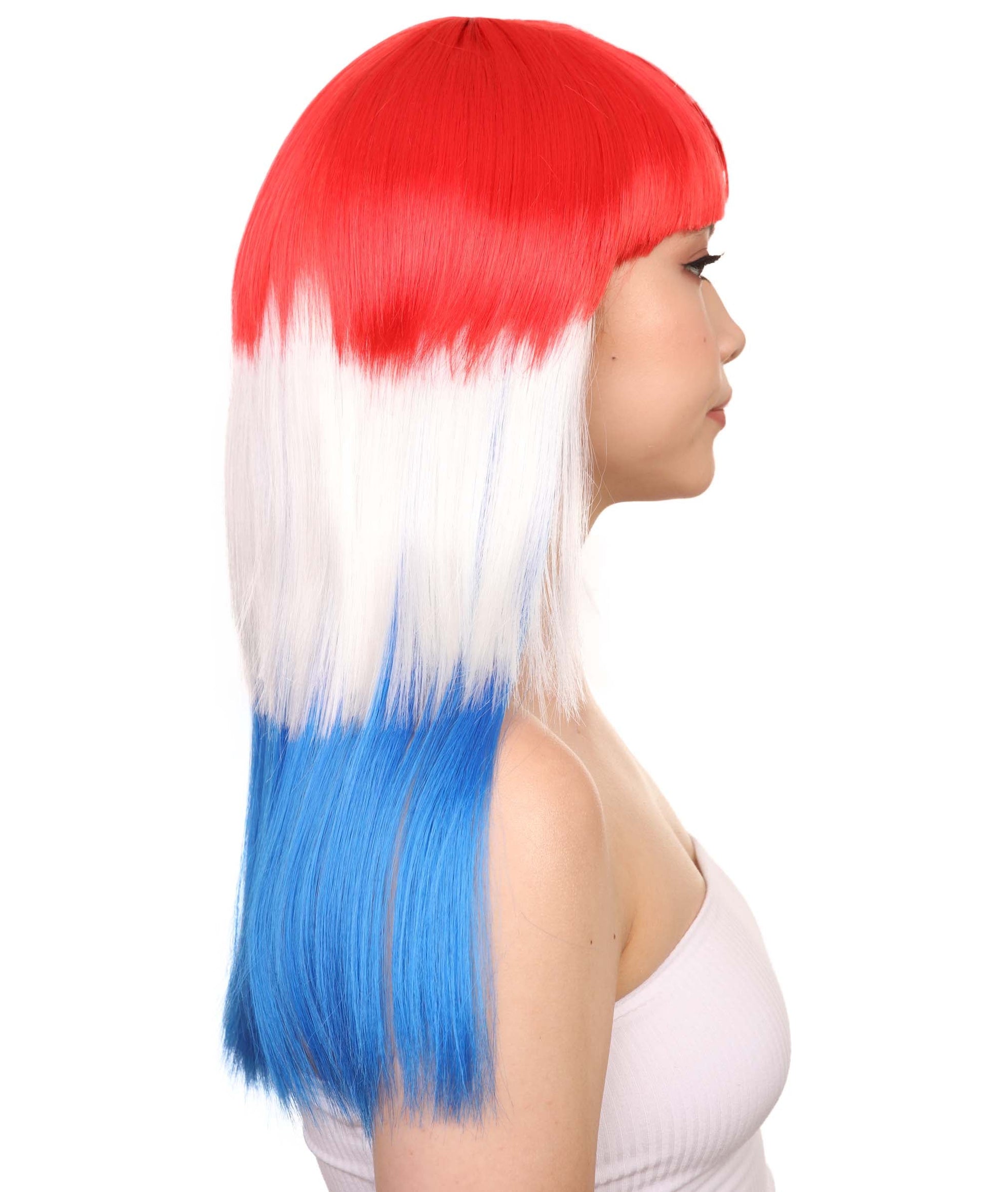 Croatia Flag Long Bob Wig