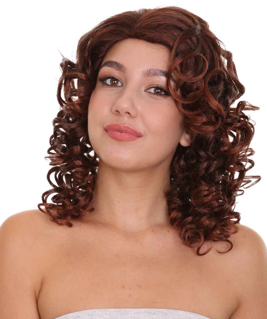Brown Curly Dancing Queen Wig