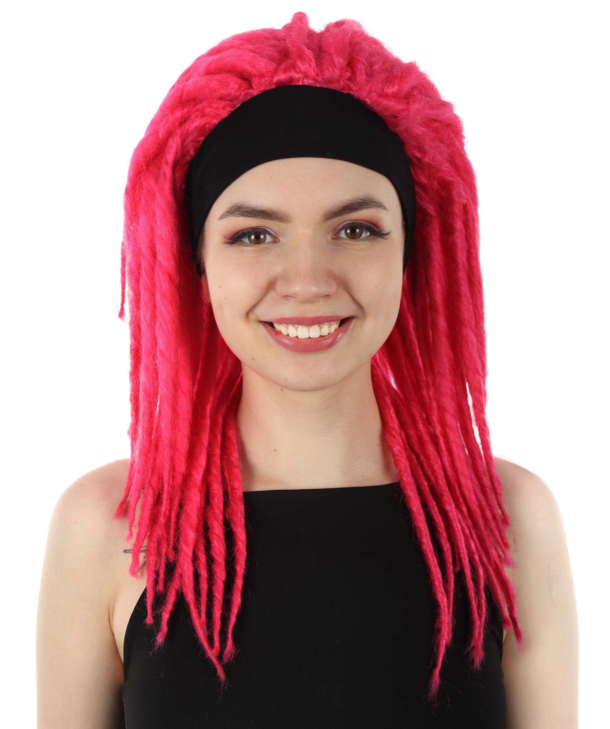 Pink Deluxe Dreadlock Wig