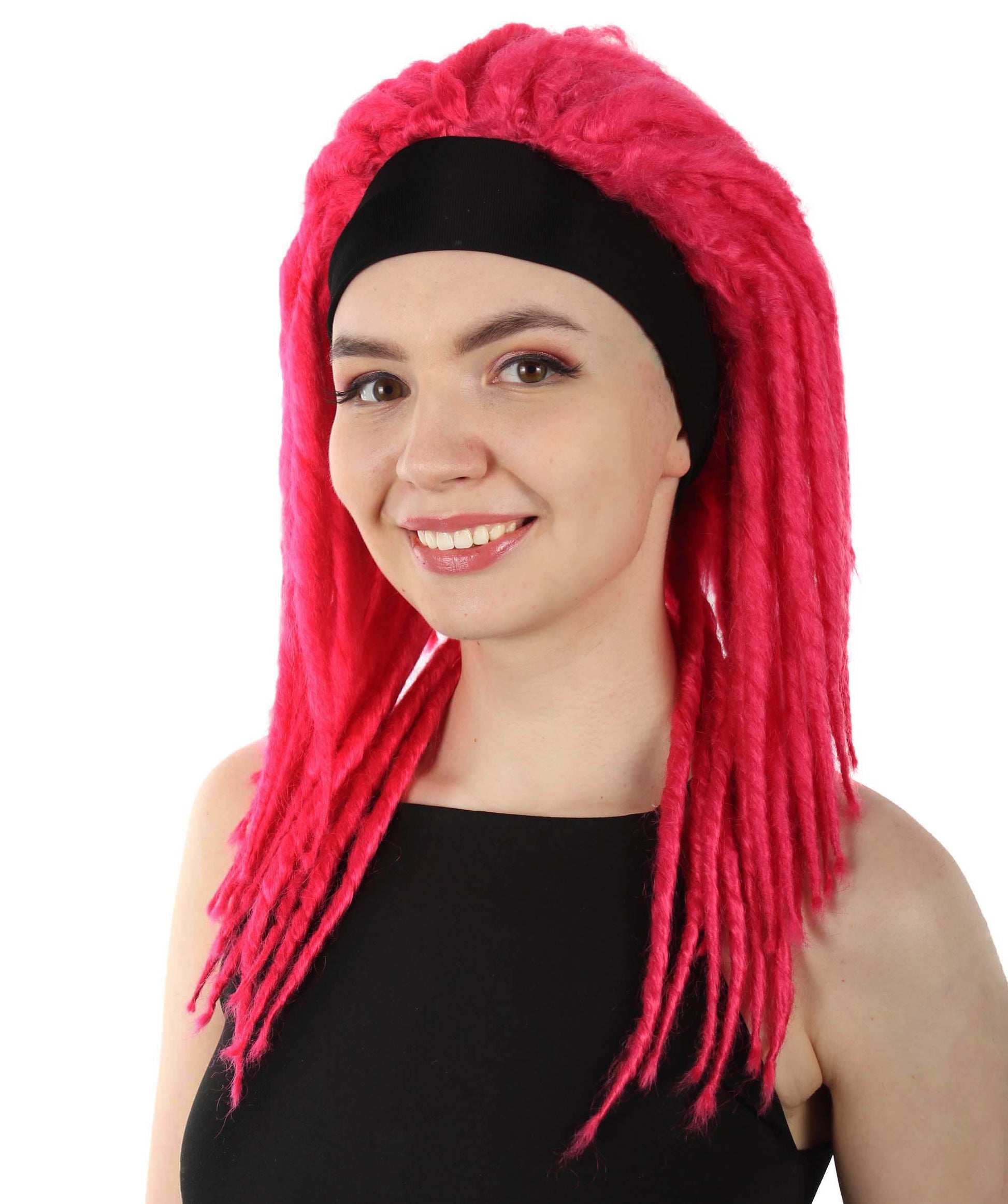 Pink Deluxe Dreadlock Wig