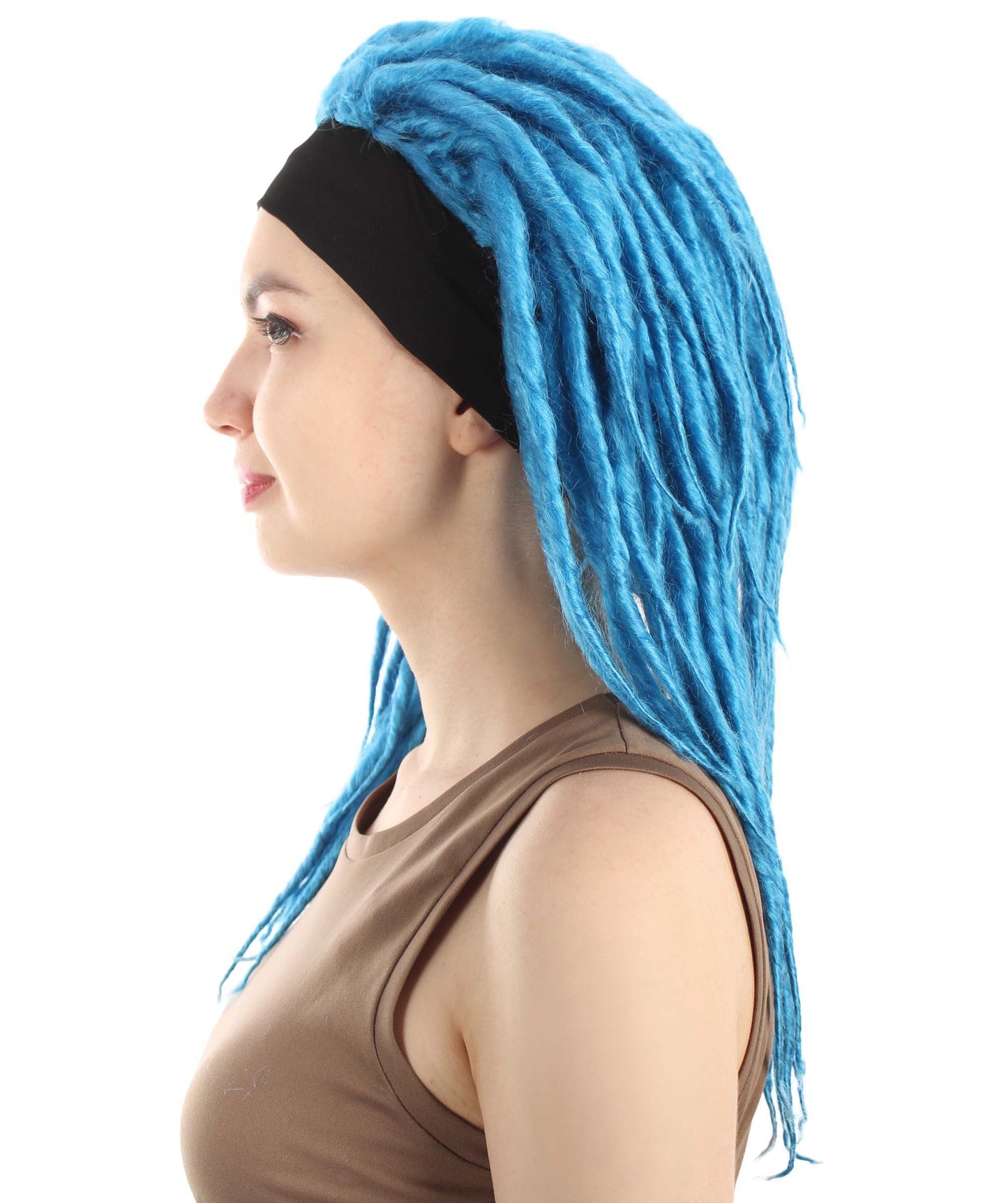 Blue Deluxe Dreadlock Wig