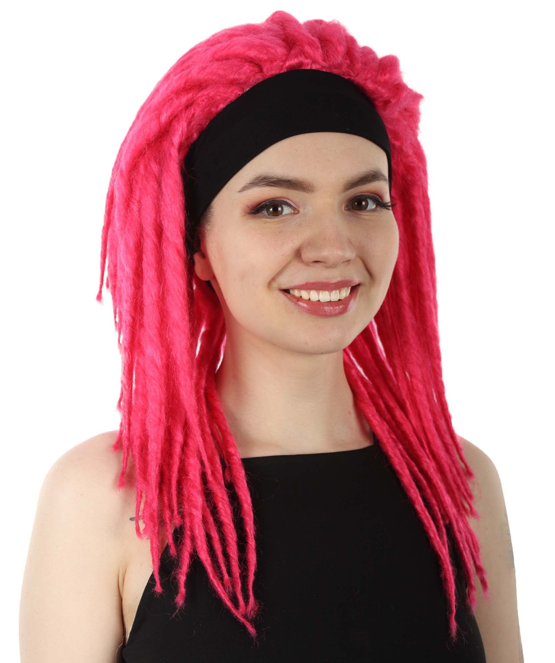 Pink Deluxe Dreadlock Wig