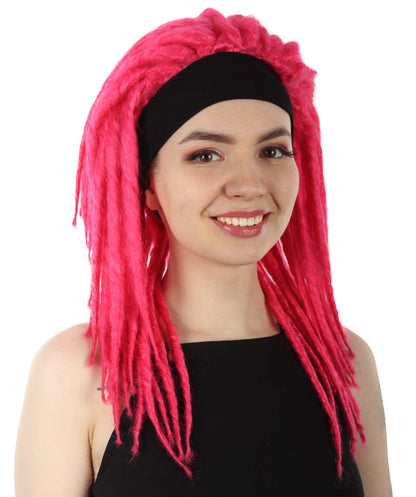 Pink Deluxe Dreadlock Wig