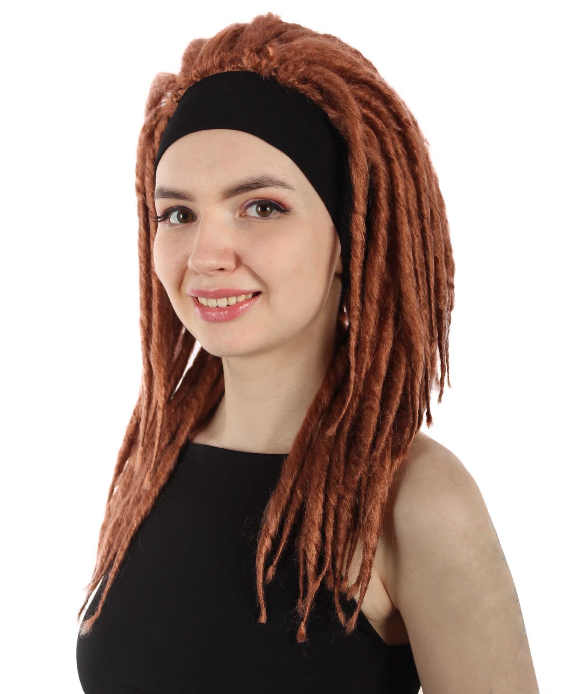 Auburn Brown Deluxe Dreadlock Wig