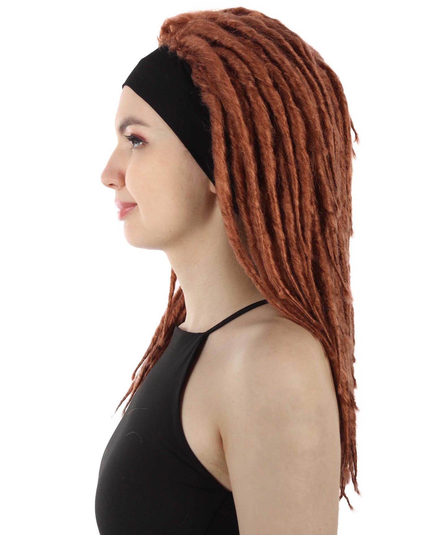 Auburn Brown Deluxe Dreadlock Wig