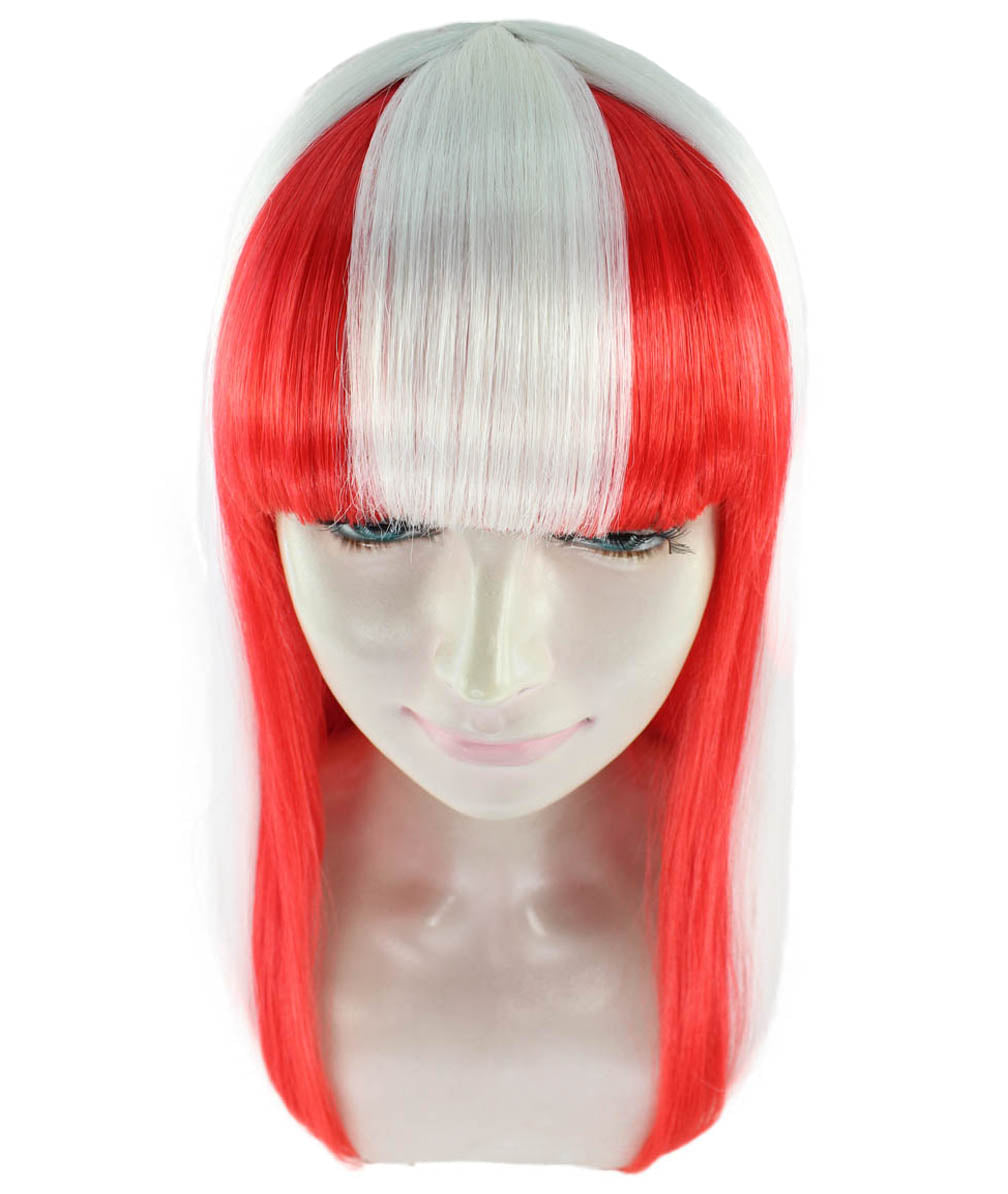 Denmark Flag Long Bob Wig