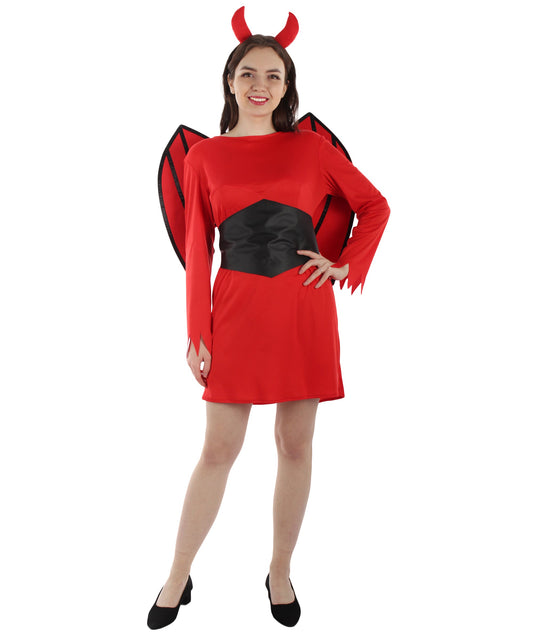 Women Devil Costume | Red & Black Halloween Costume