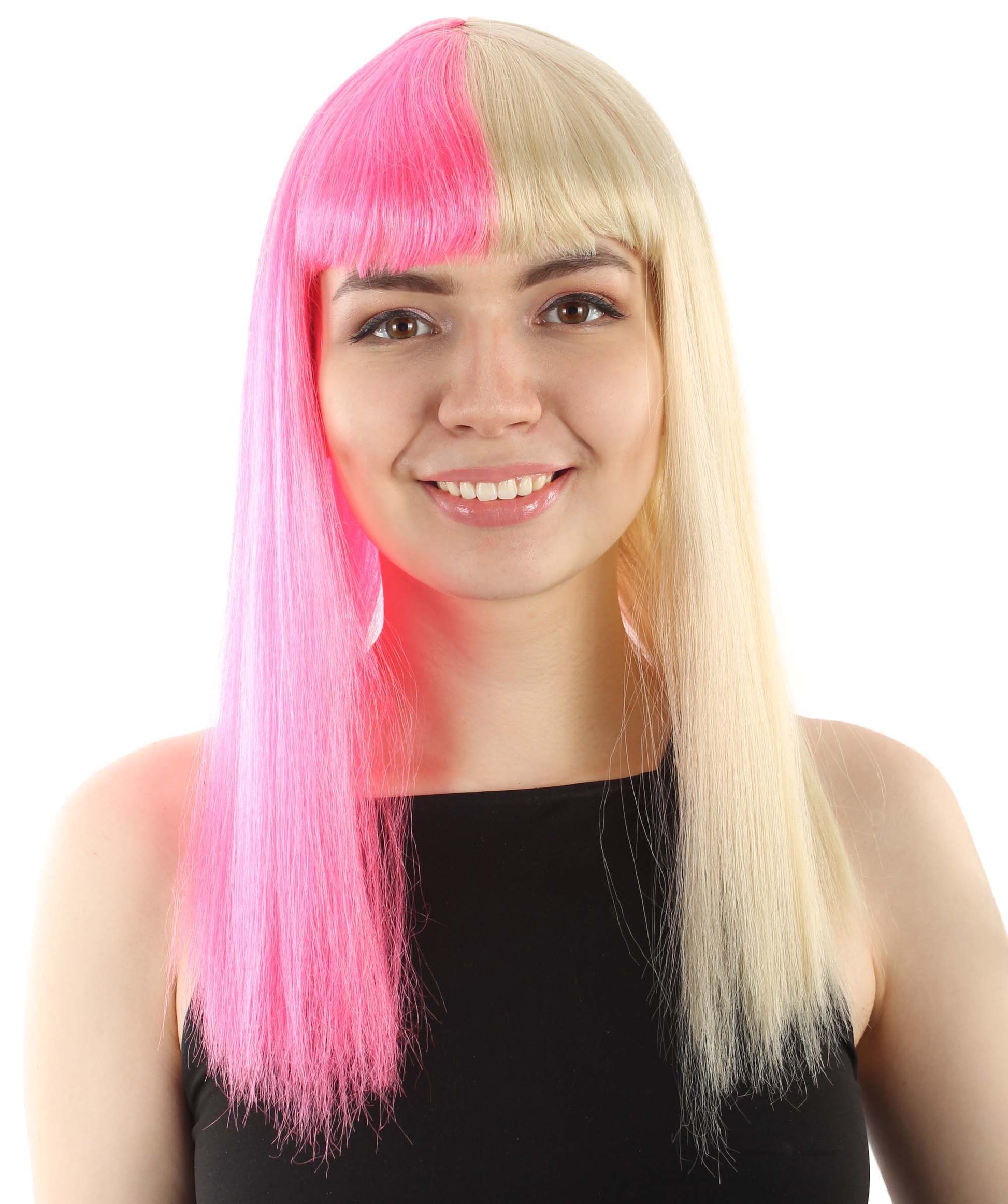 Blonde/Pink Straight Length Diva Wig