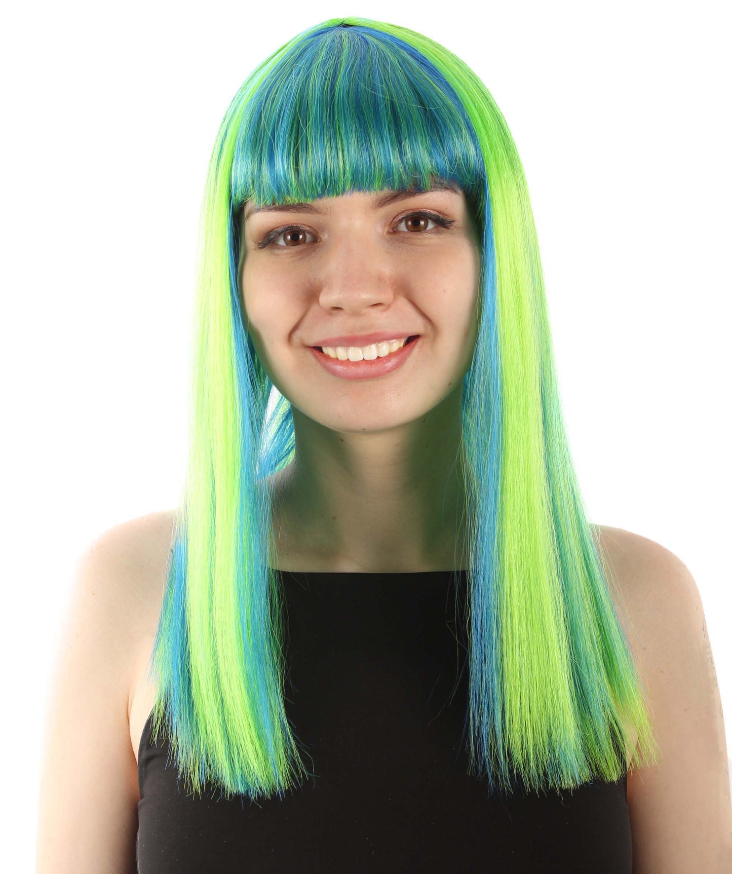 Green Ombre Straight Length Diva Wig