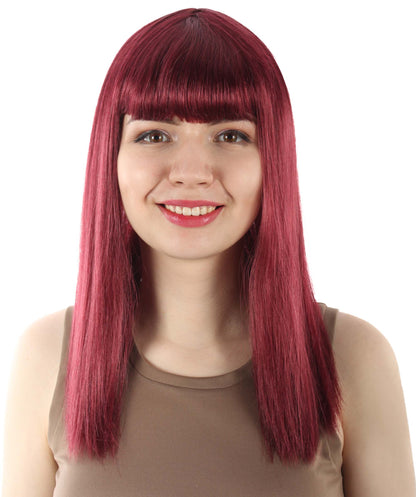Burgundy Straight Length Diva Wig