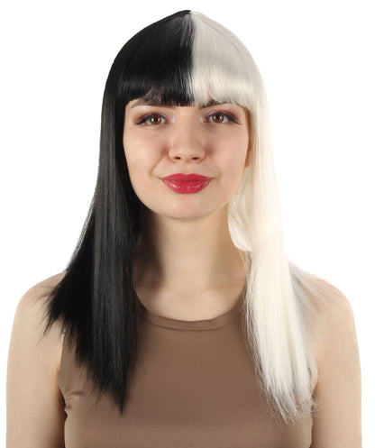 White/Black Straight Length Diva Wig