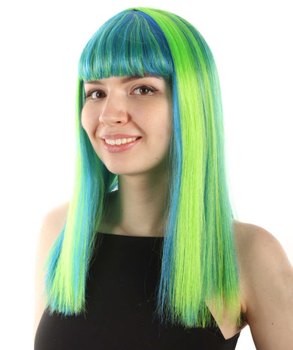 Green Ombre Straight Length Diva Wig