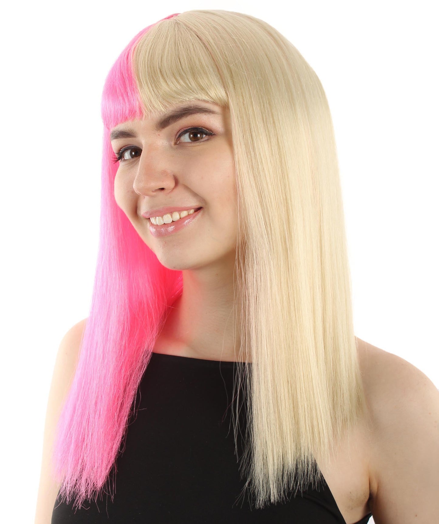 Blonde/Pink Straight Length Diva Wig