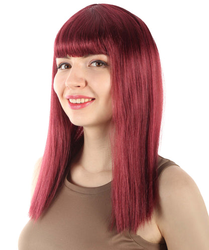 Burgundy Straight Length Diva Wig