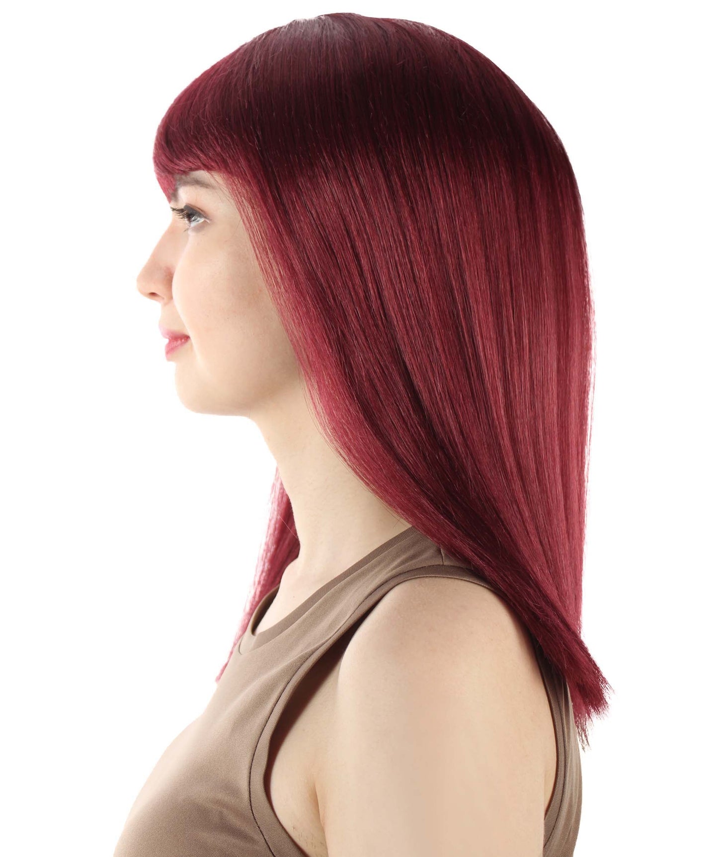 Burgundy Straight Length Diva Wig