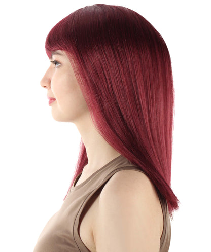 Burgundy Straight Length Diva Wig