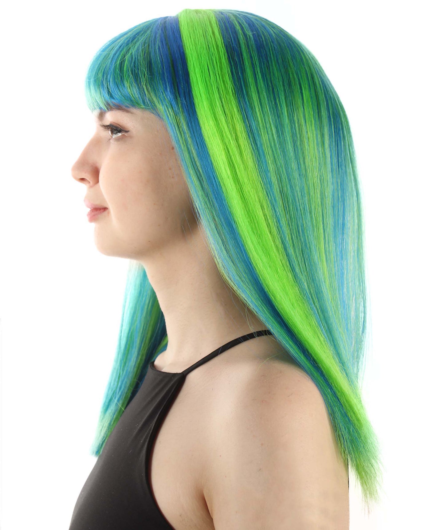 Green Ombre Straight Length Diva Wig
