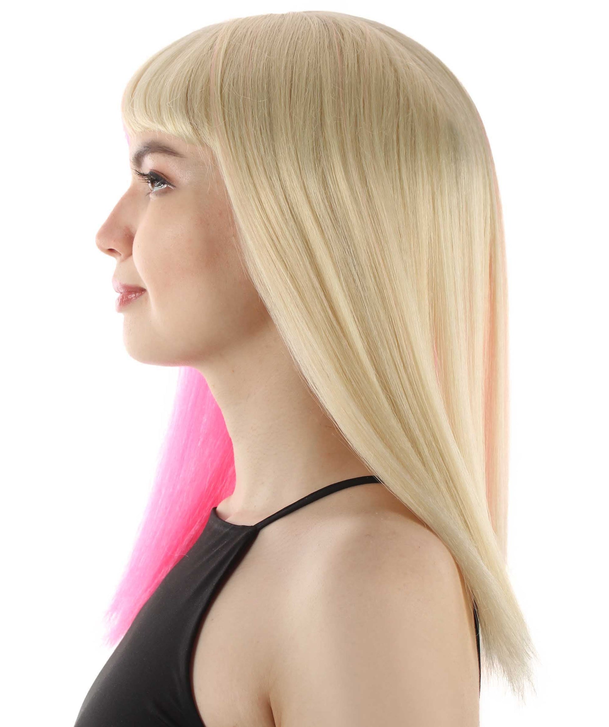 Blonde/Pink Straight Length Diva Wig