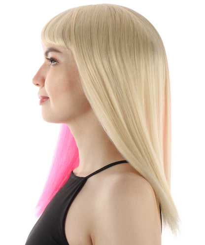 Blonde/Pink Straight Length Diva Wig