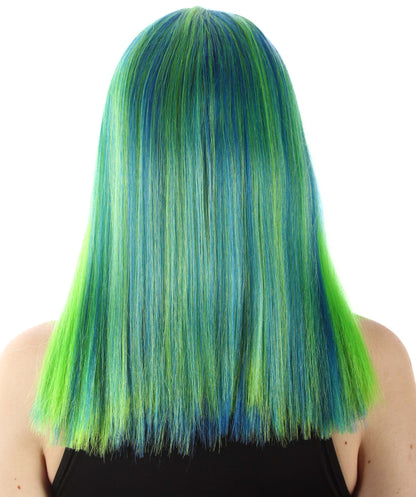 Green Ombre Straight Length Diva Wig