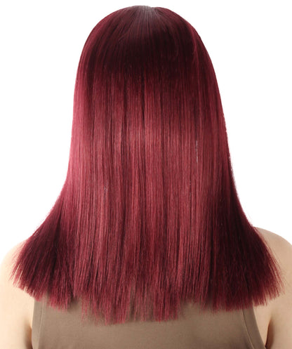 Burgundy Straight Length Diva Wig