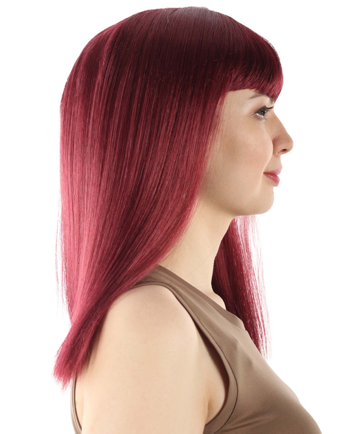 Burgundy Straight Length Diva Wig