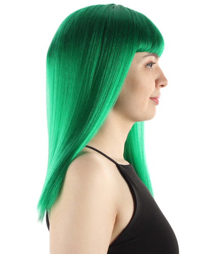 Green Straight Length Diva Wig