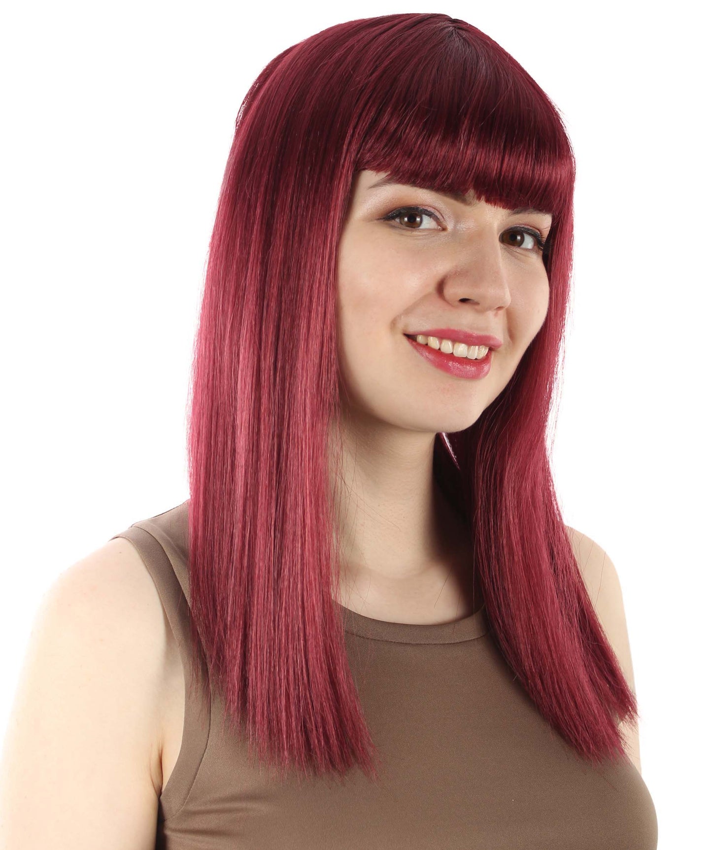 Burgundy Straight Length Diva Wig