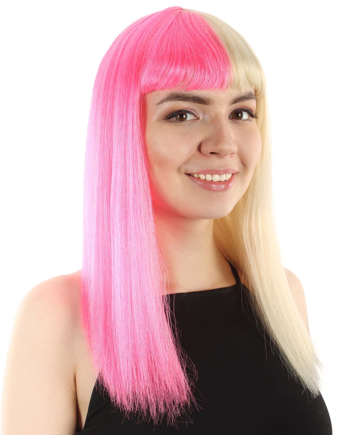 Blonde/Pink Straight Length Diva Wig
