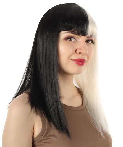 White/Black Straight Length Diva Wig