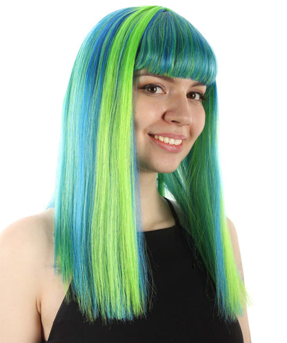 Green Ombre Straight Length Diva Wig