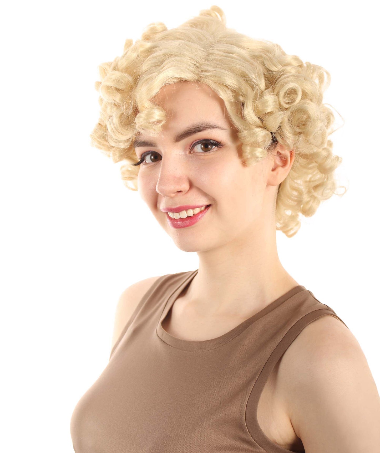 Doll Curly Womens Wig Collection | Character Fancy Halloween Wig | Premium Breathable Capless Cap | HPO