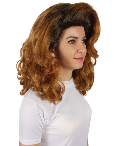 Unisex Drag Race Retro Brown Wavy Miss America Wig