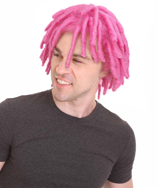 Men’s Animated SiFi Series Pink Dreadlock Wig,