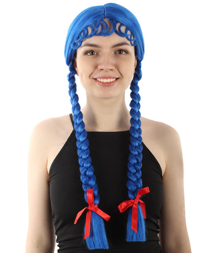 Dark Blue Multiple Colors Option Long Braided Wig