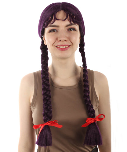 Dark Purple Multiple Colors Option Long Braided Wig