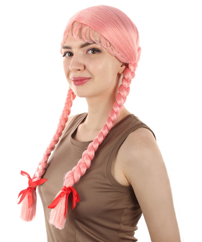 Pink Multiple Colors Option Long Braided Wig